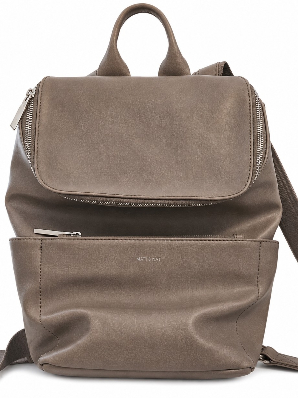 Matt & Nat Grey Vegan Leather Backpack